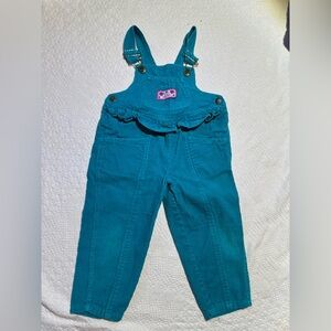 OkieDokie Turquoise Corduroy Overalls Size 4